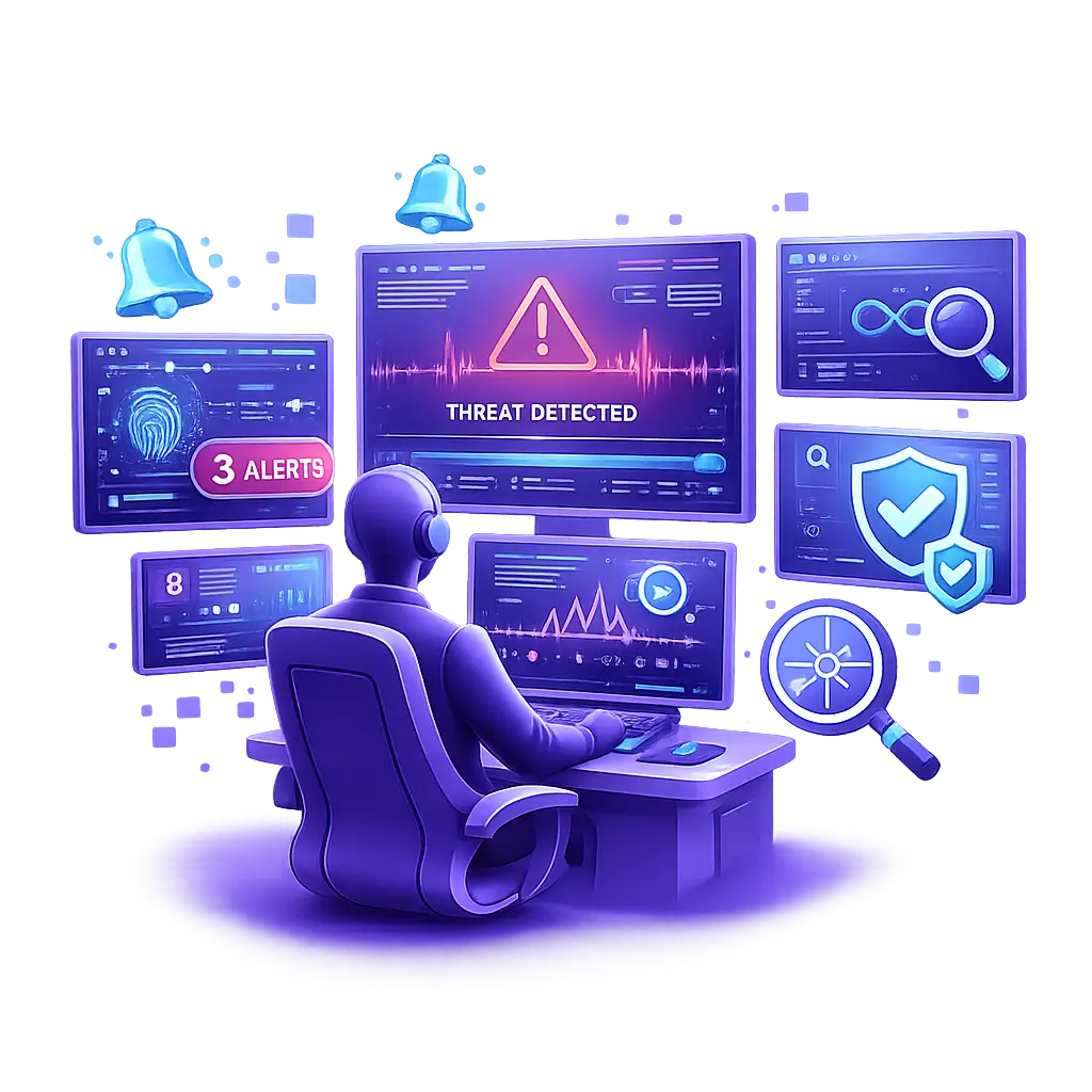 Security monitoring dashboard showing vulnerability scanning